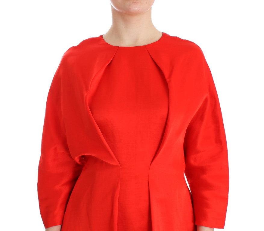 Fyodor Golan Radiant Red Linen Blend Artisan Dress