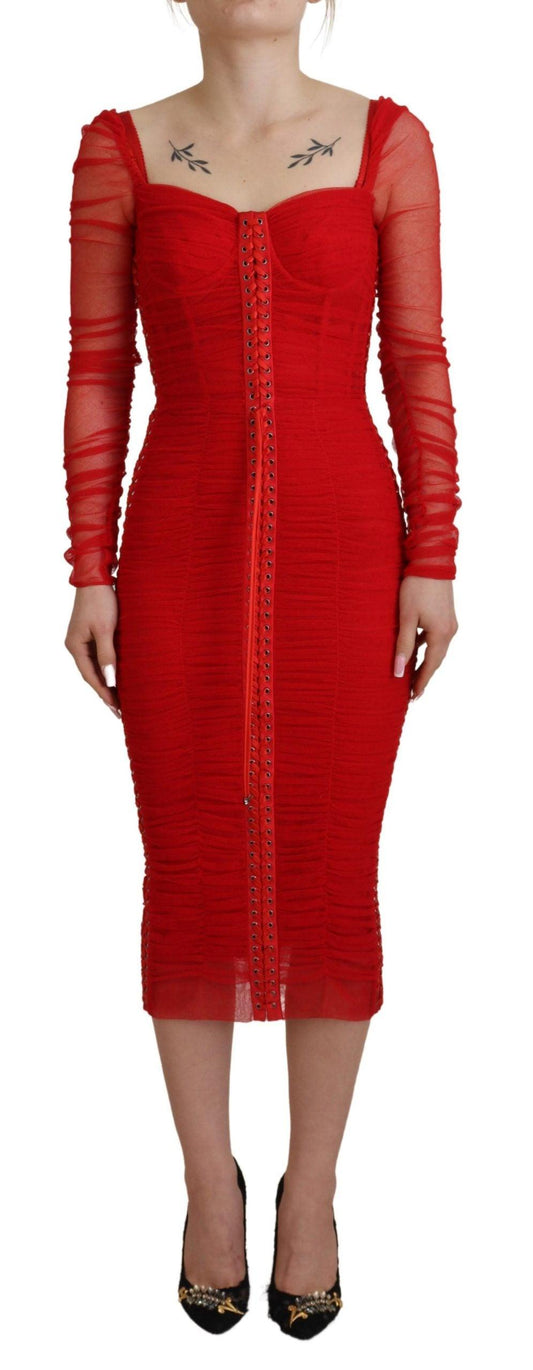 Dolce & Gabbana Elegant Red Bodycon Sheath Dress