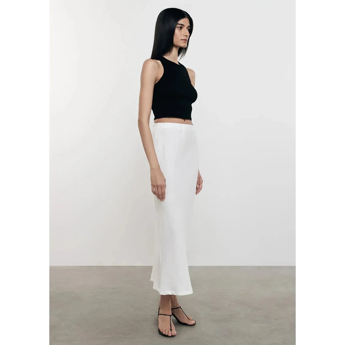 SILK RIB CROPPED TANK