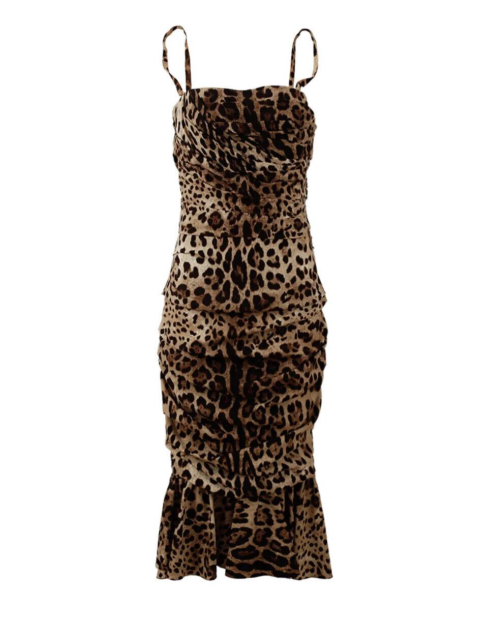 Dolce & Gabbana Elegant Leopard Print Cady Dress