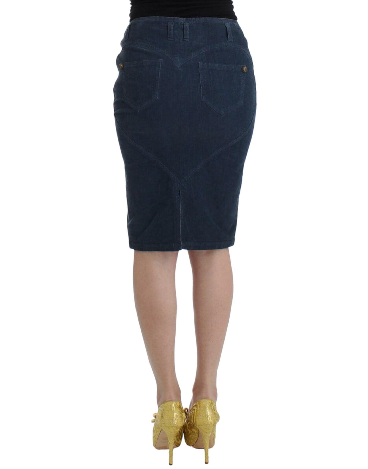 Cavalli Elegant Blue Pencil Skirt