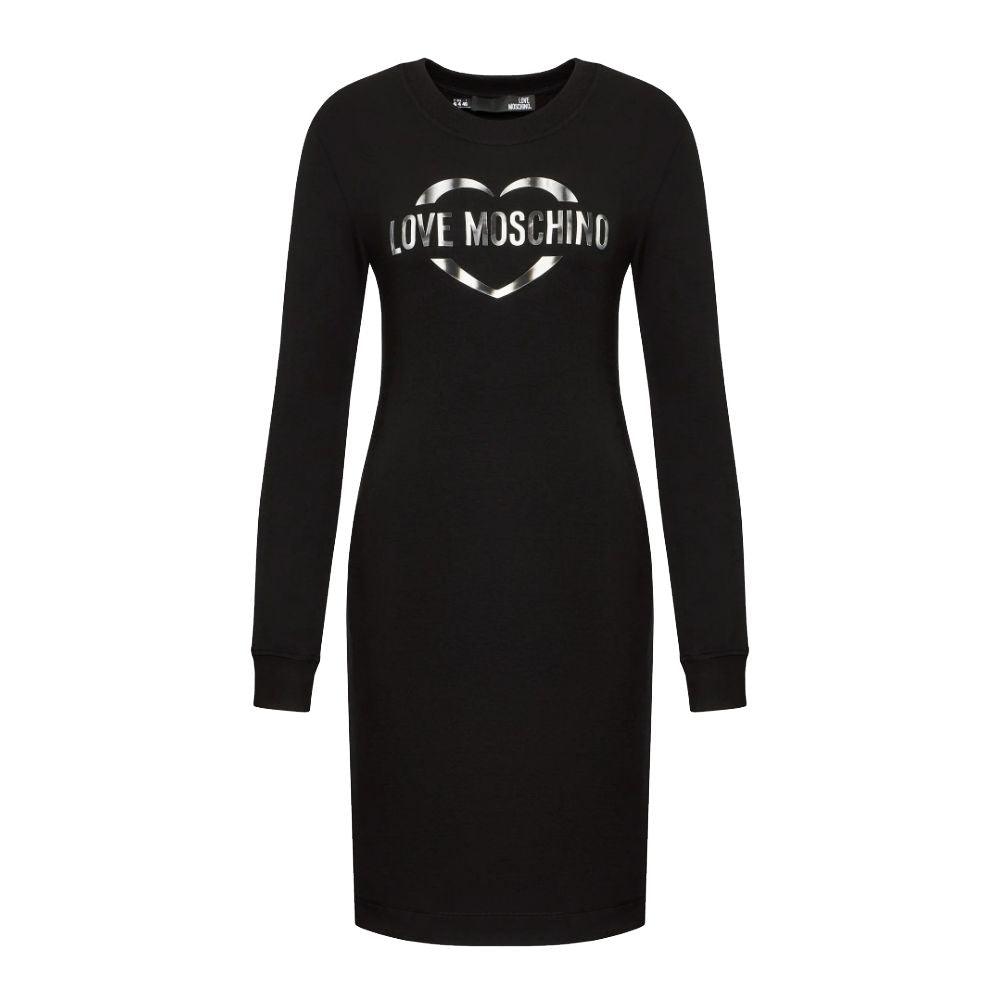 Love Moschino Chic Cotton Blend Logo Dress