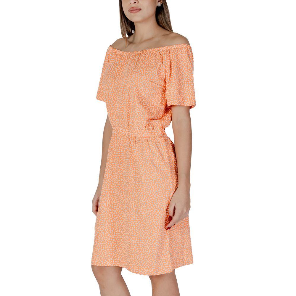 B.Young Orange Cotton Dress