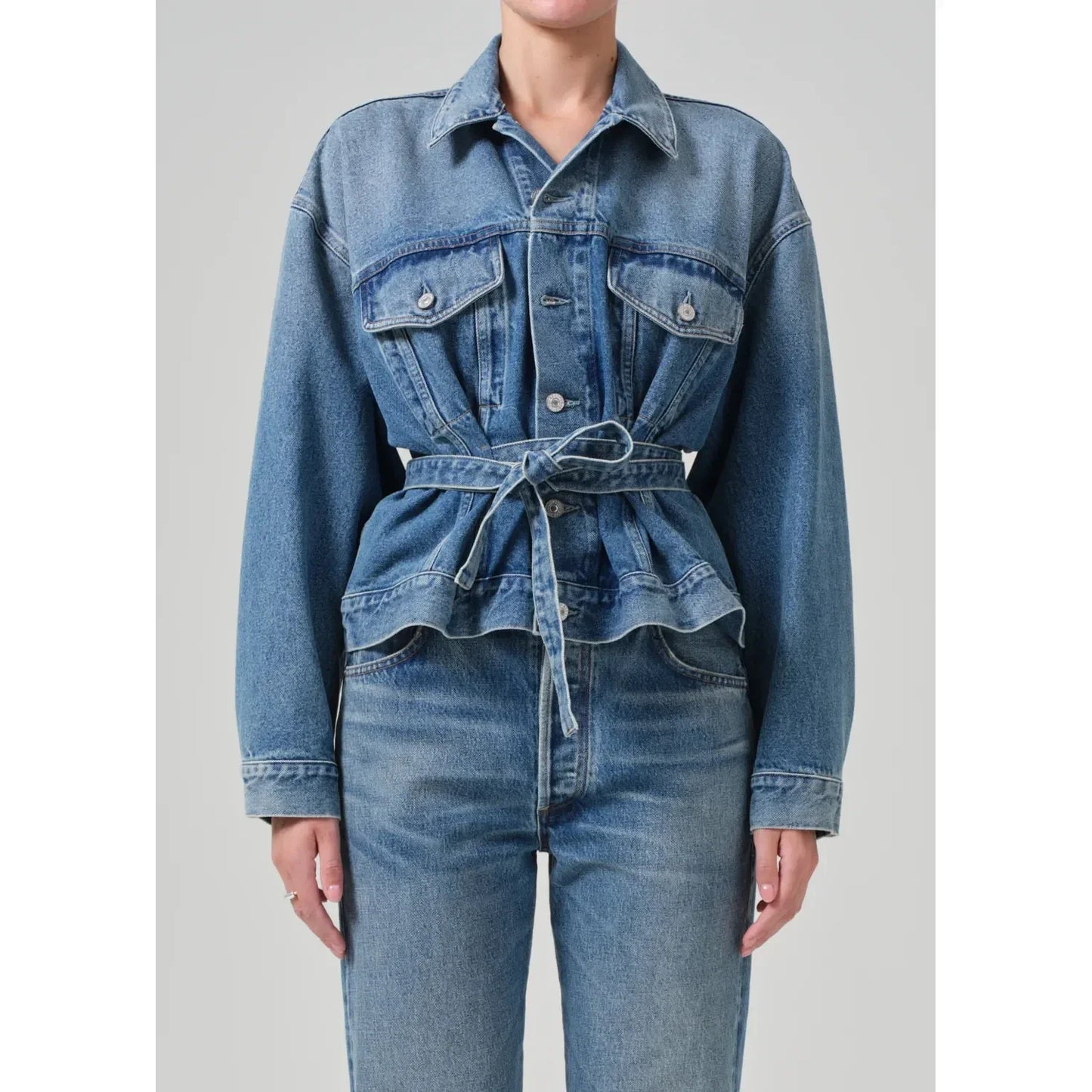 LEELA BELTED DENIM JACKET