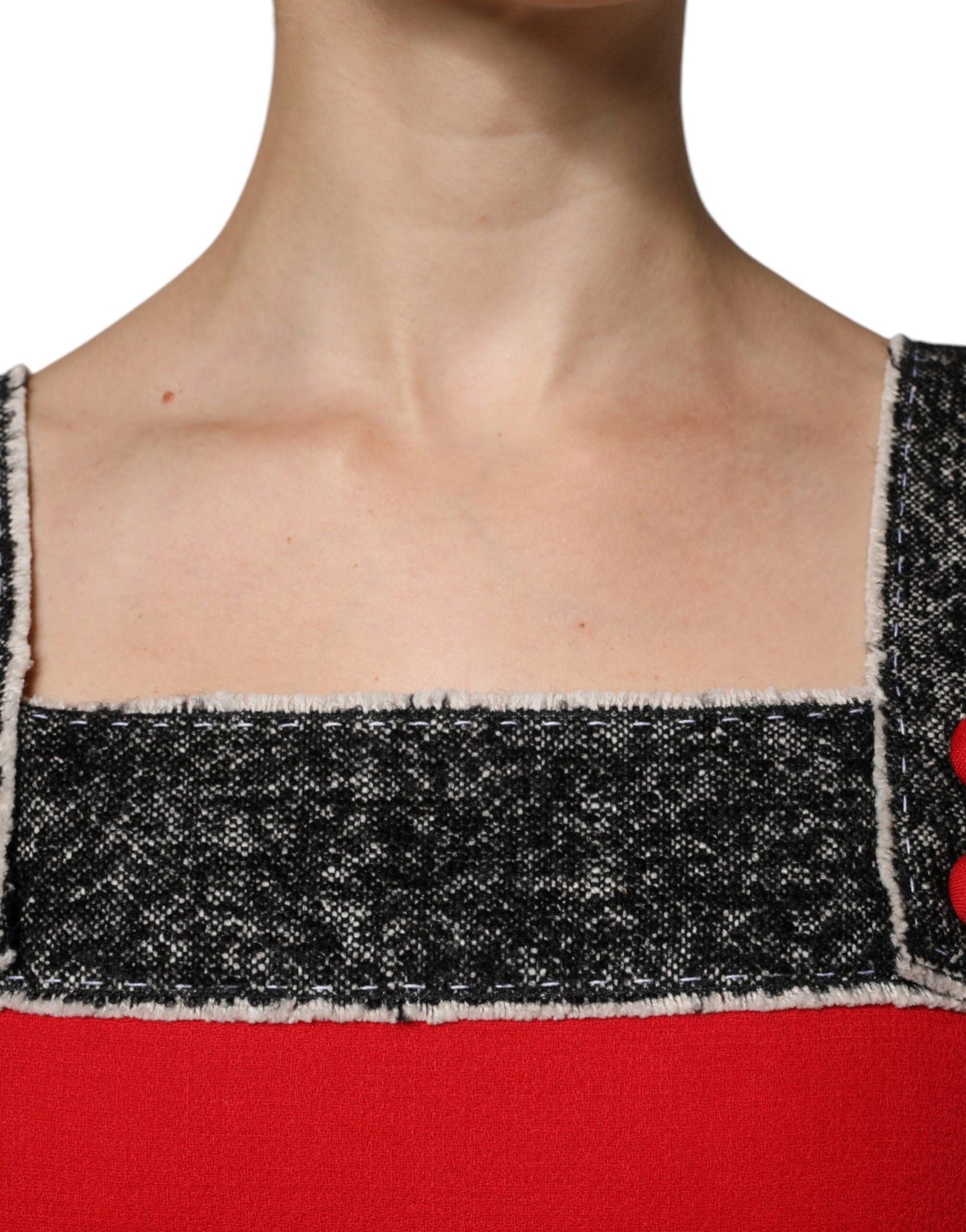 Dolce & Gabbana Red Wool Sleeveless A-line Flared Mini Dress