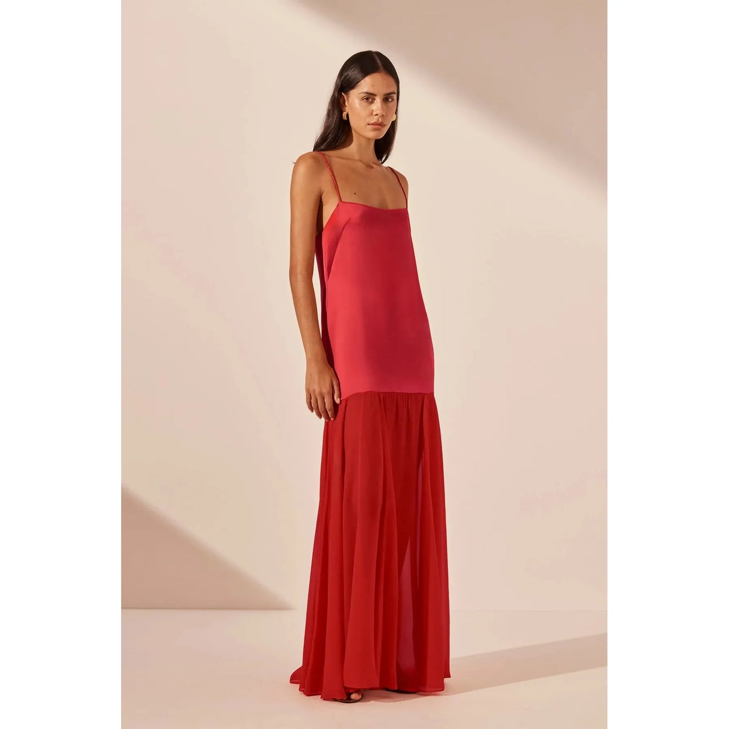 MORAYA DROPPED WAIST MAXI DRESS