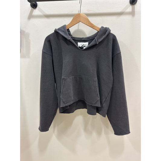 RACHEL RAW CROP HOODIE