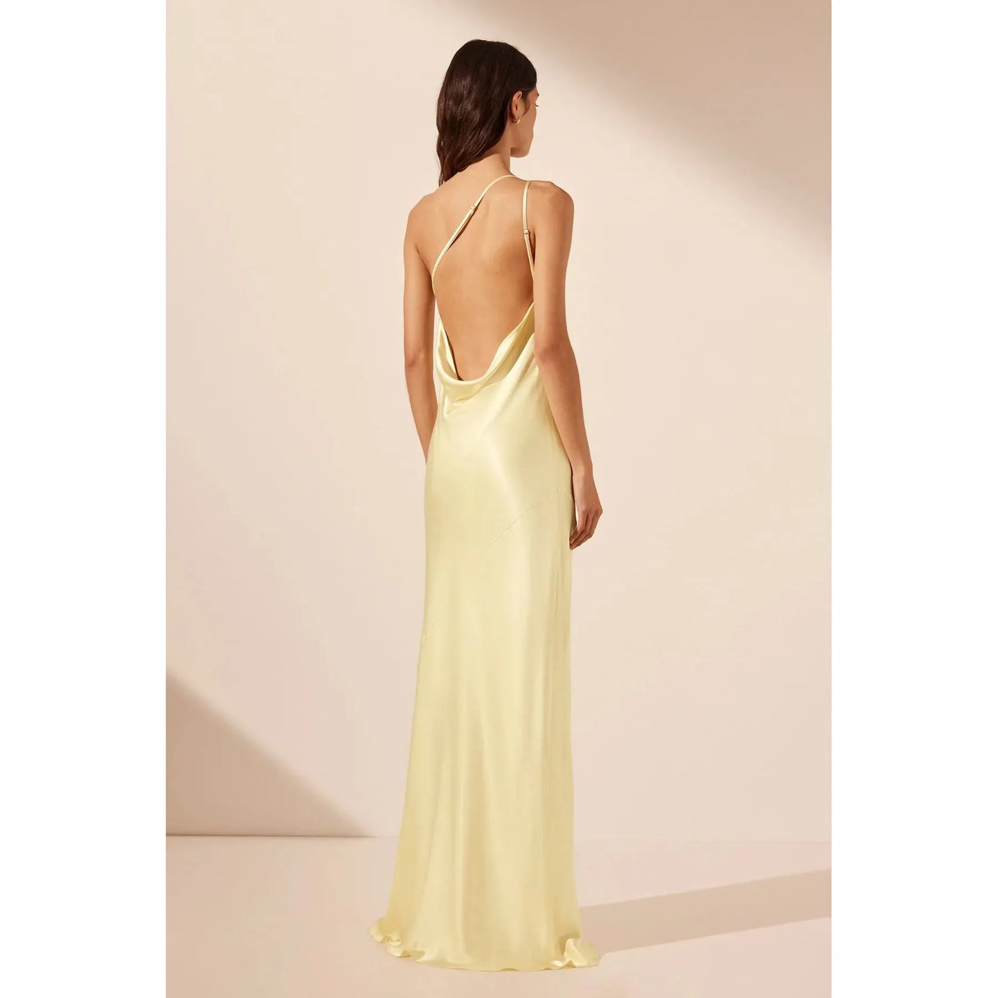 ONE SHOULDER COWL BACK MAXI DRESS