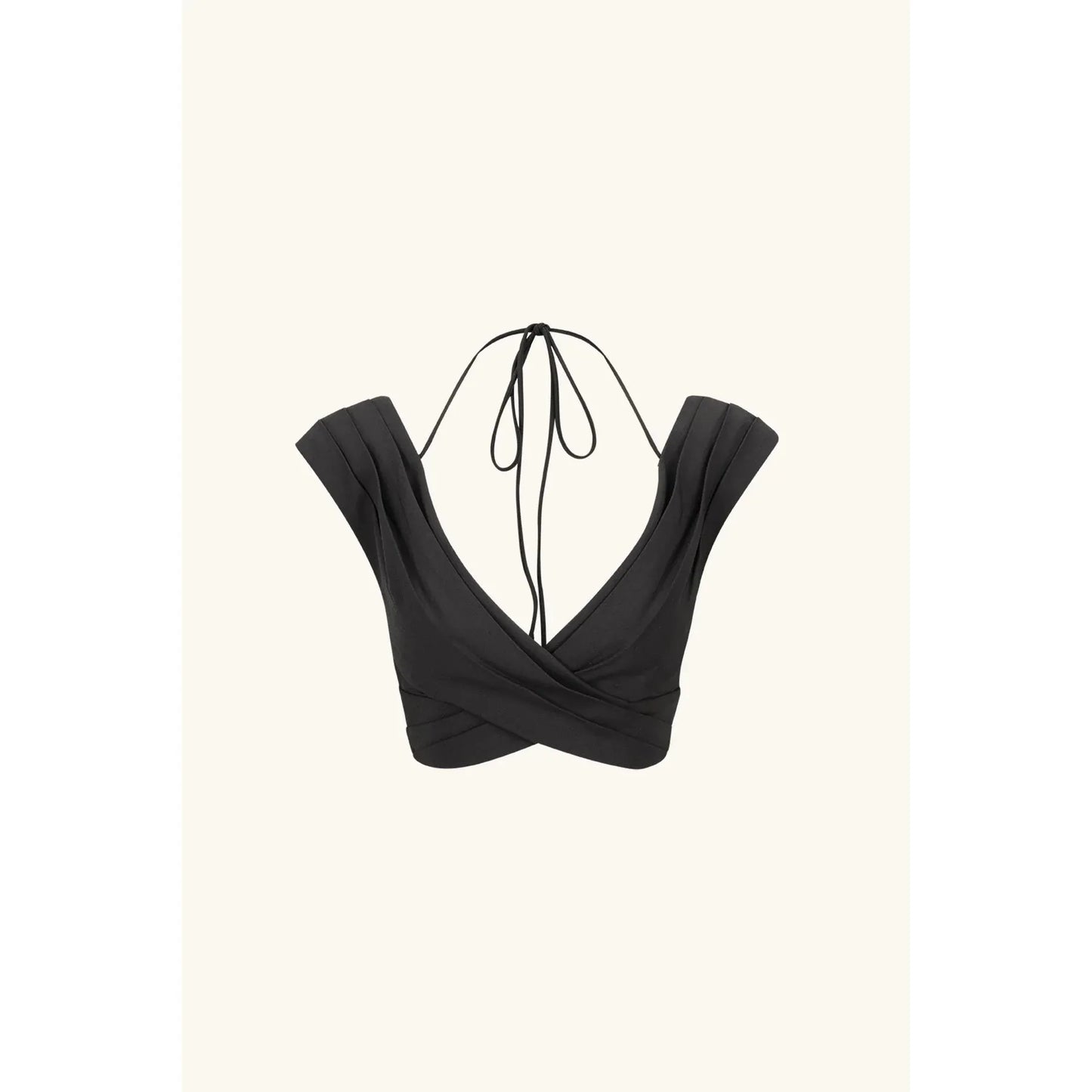 CROSS FRONT RUCHED CROP TOP