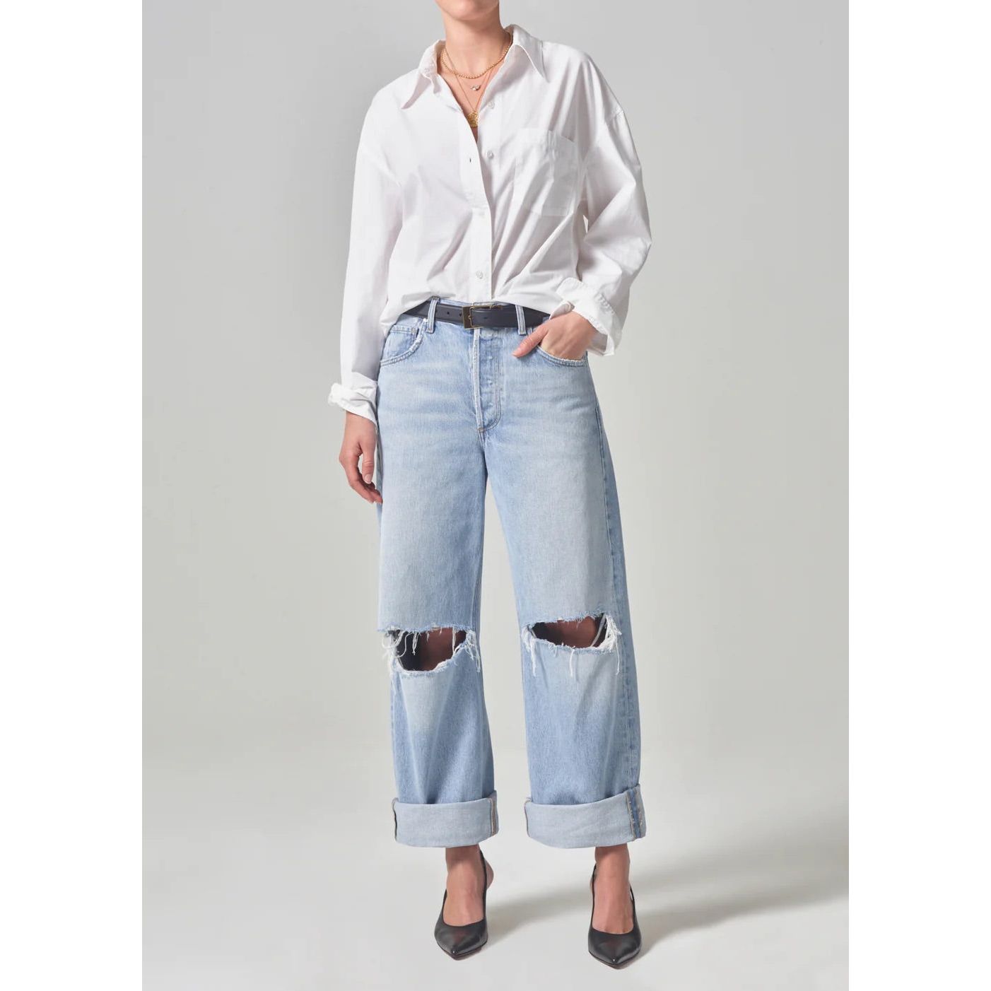 AYLA BAGGY CUFFED CROP