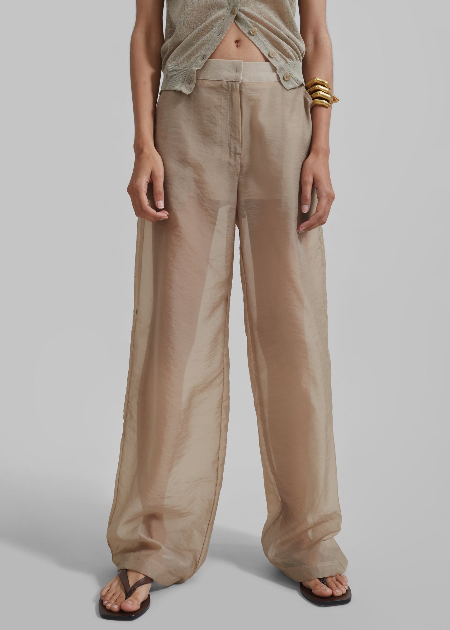 Abra Sheer Trousers - Beige