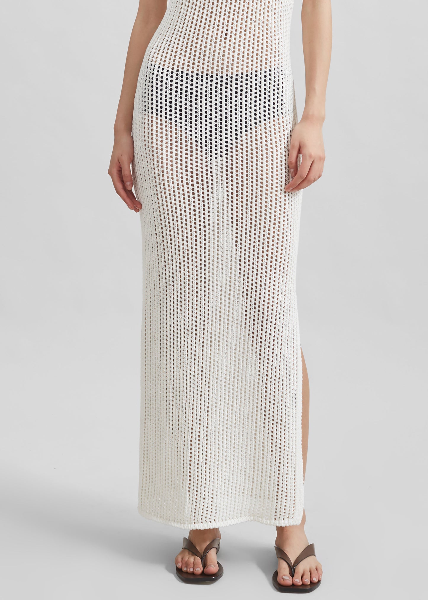 Adrienna Crochet Maxi Dress - White