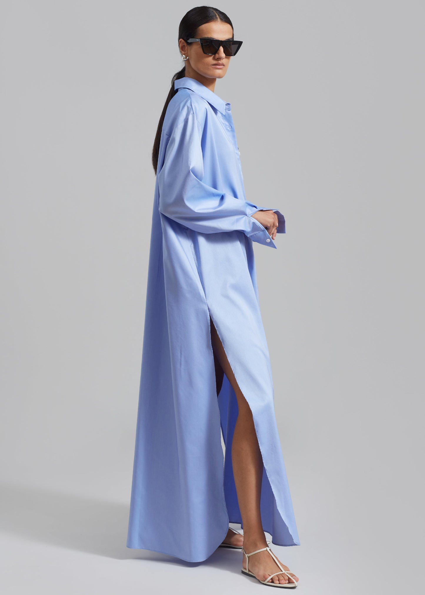 Avery Shirt Dress - Blue