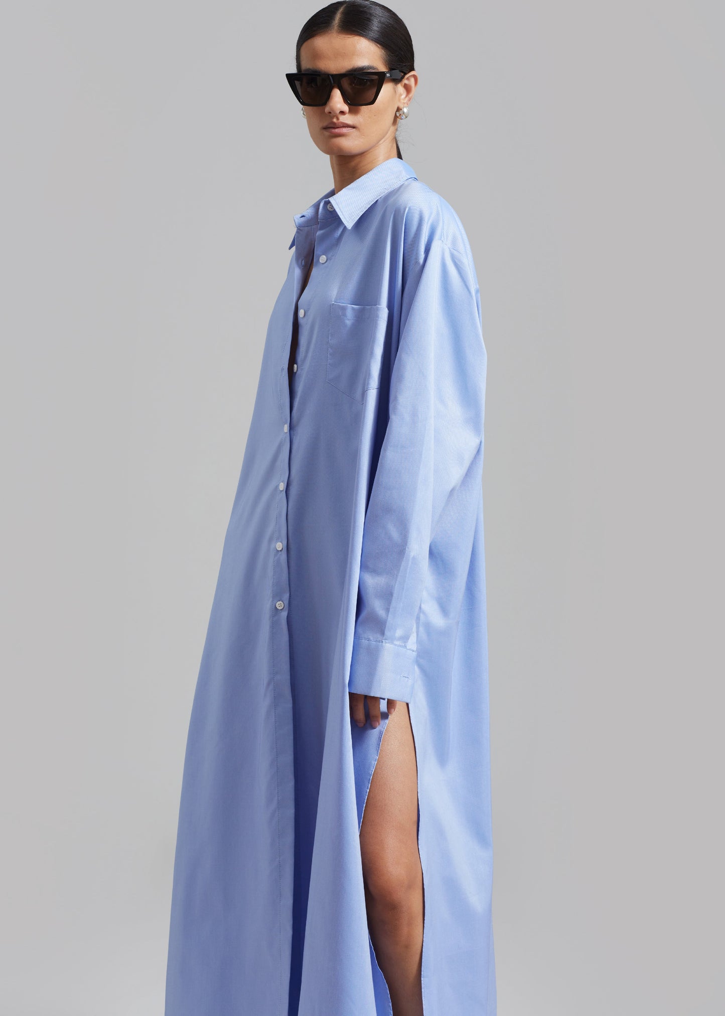 Avery Shirt Dress - Blue