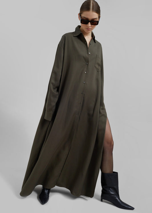 Avery Shirt Dress - Khaki