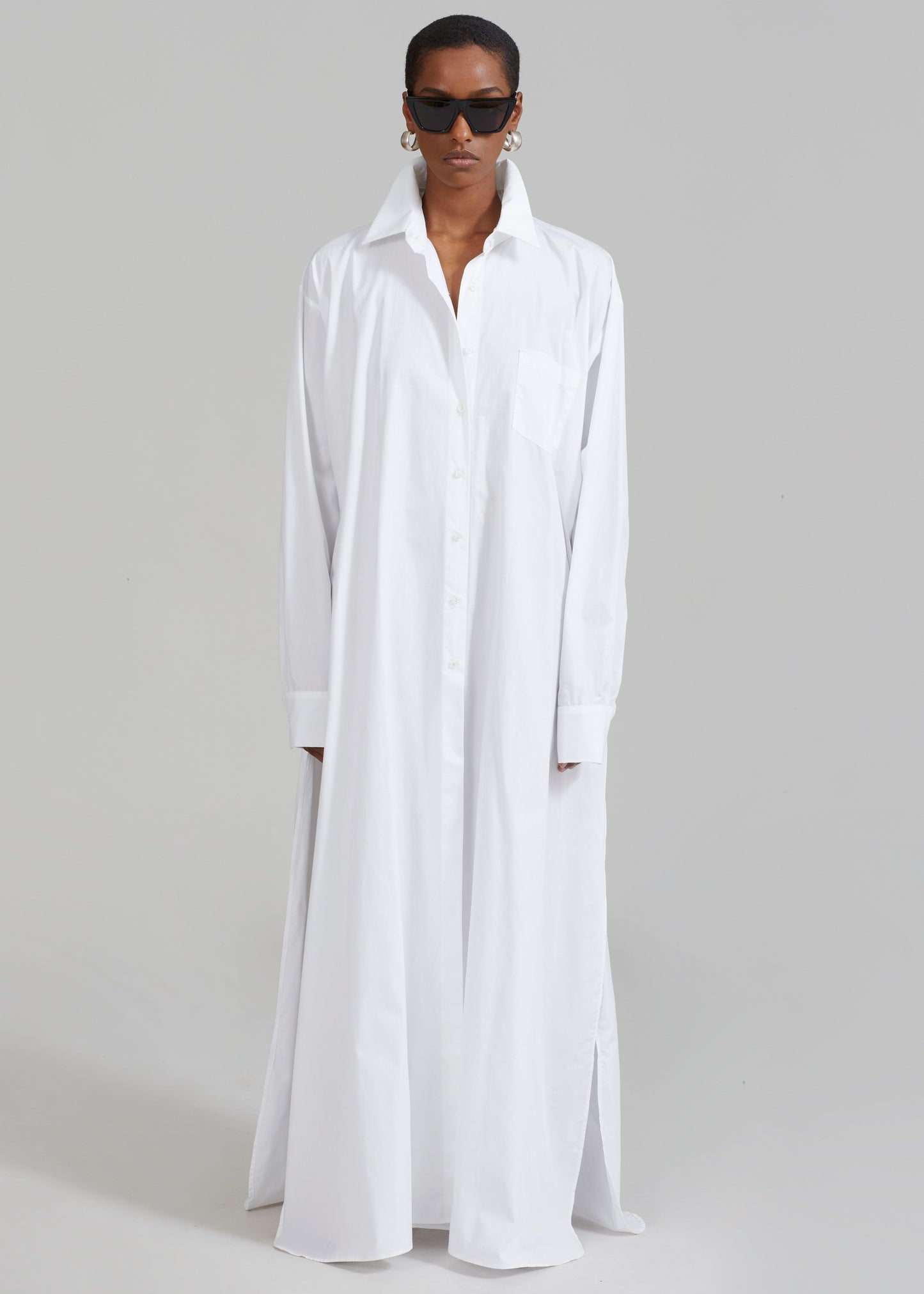 Avery Shirt Dress - White