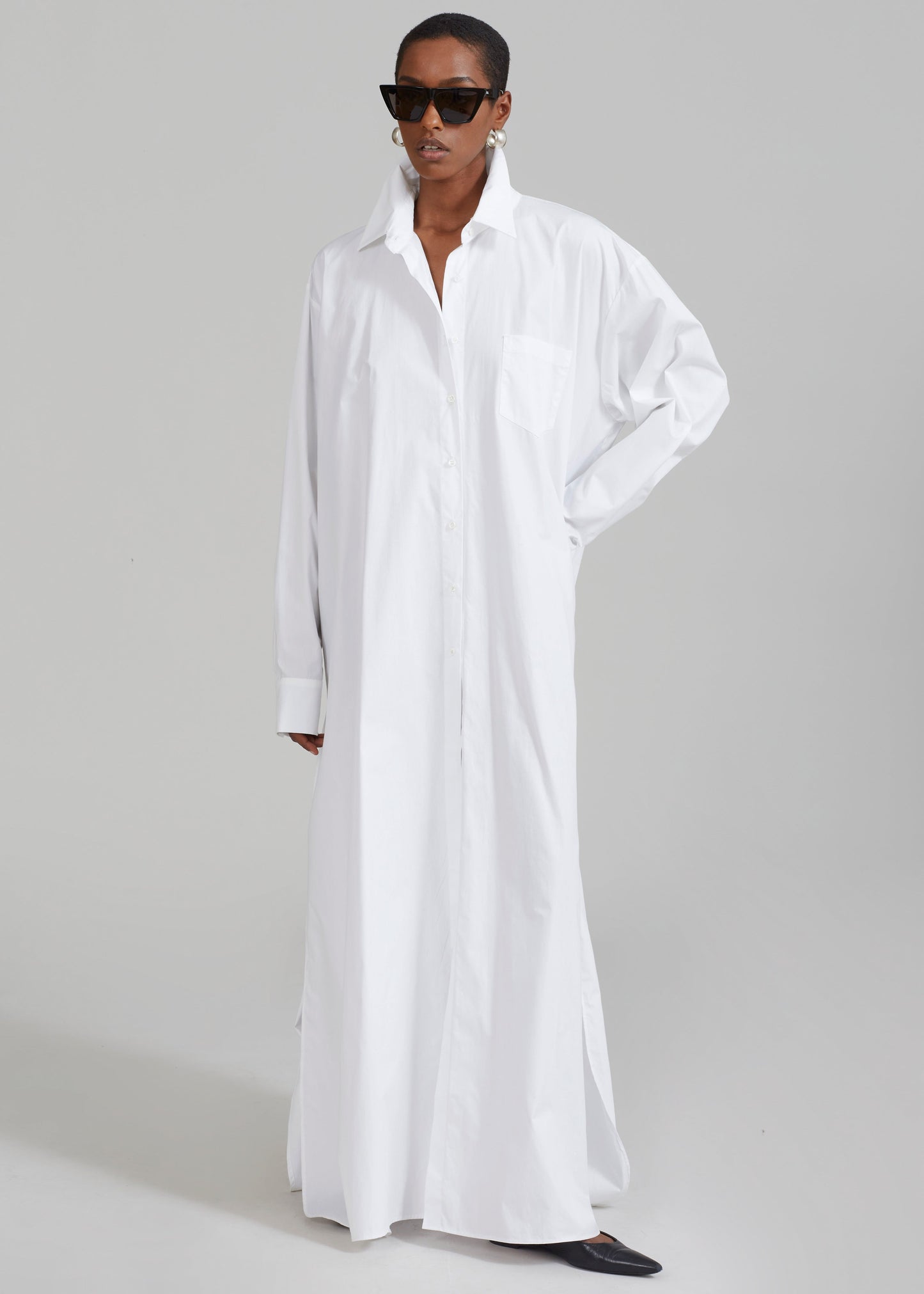 Avery Shirt Dress - White