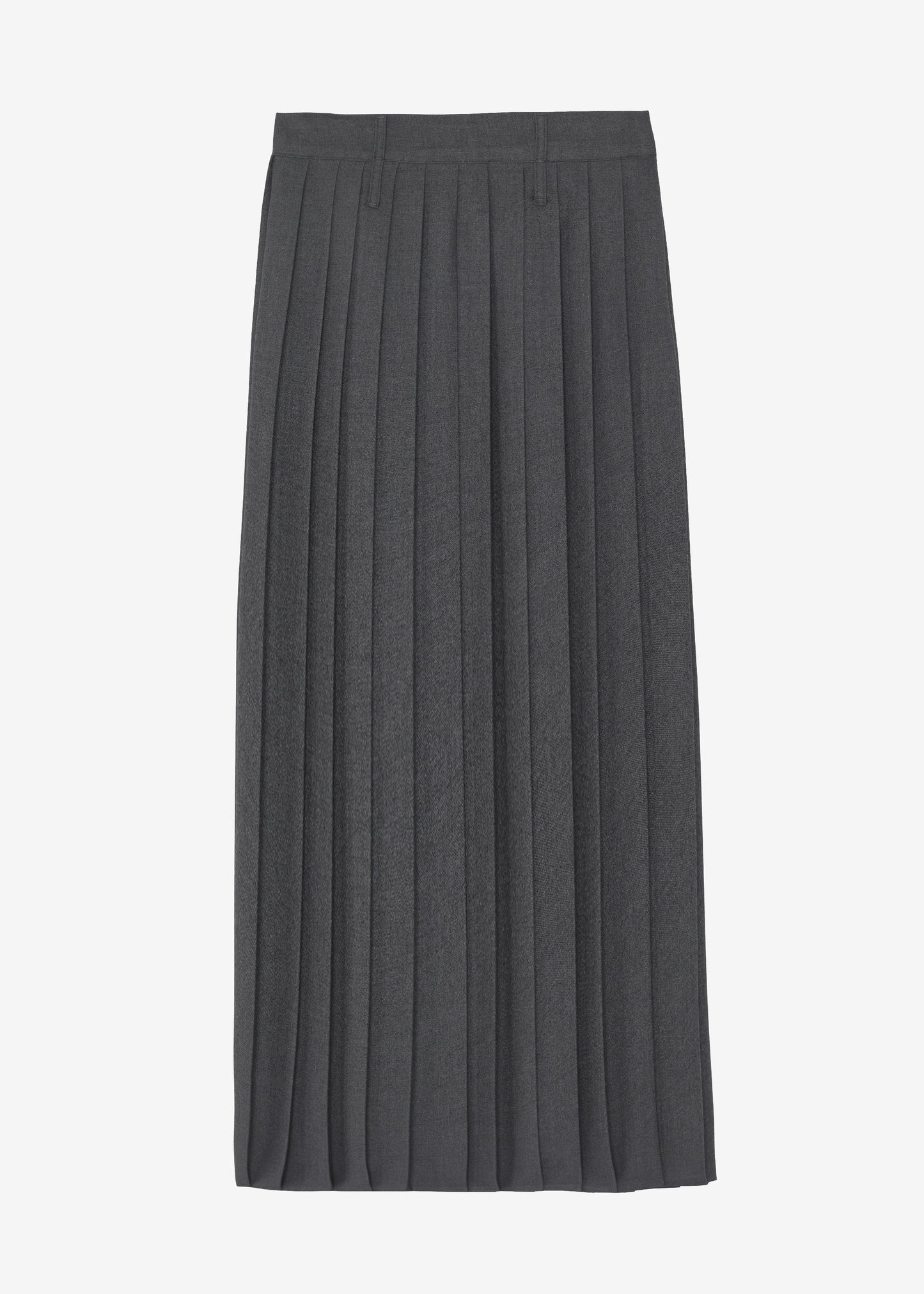 Bailey Long Pleated Skirt - Dark Grey Melange