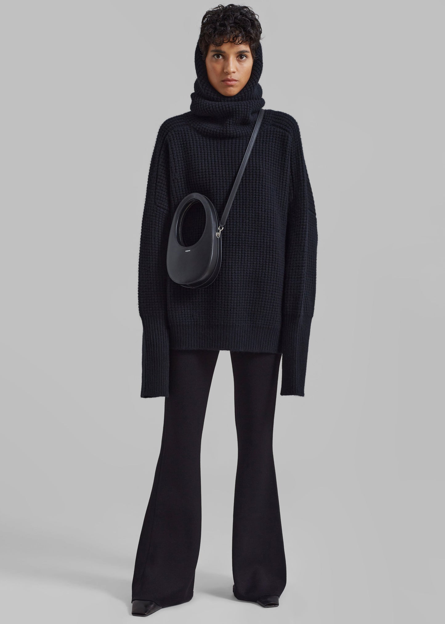 Bex Wool Hooded Turtleneck - Black