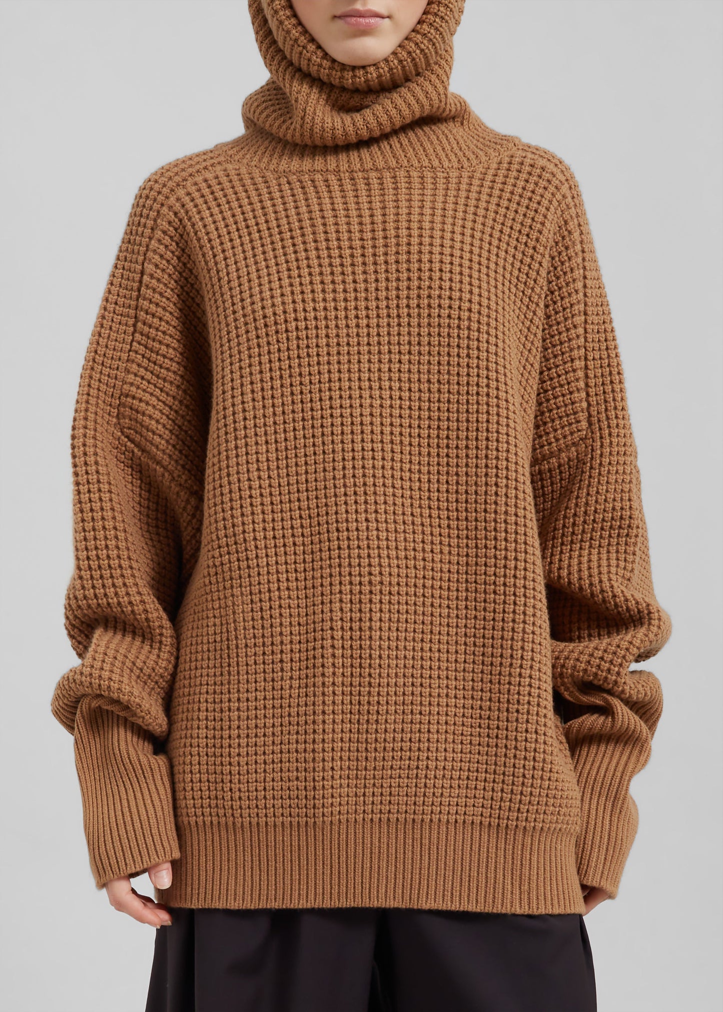 Bex Wool Hooded Turtleneck - Camel