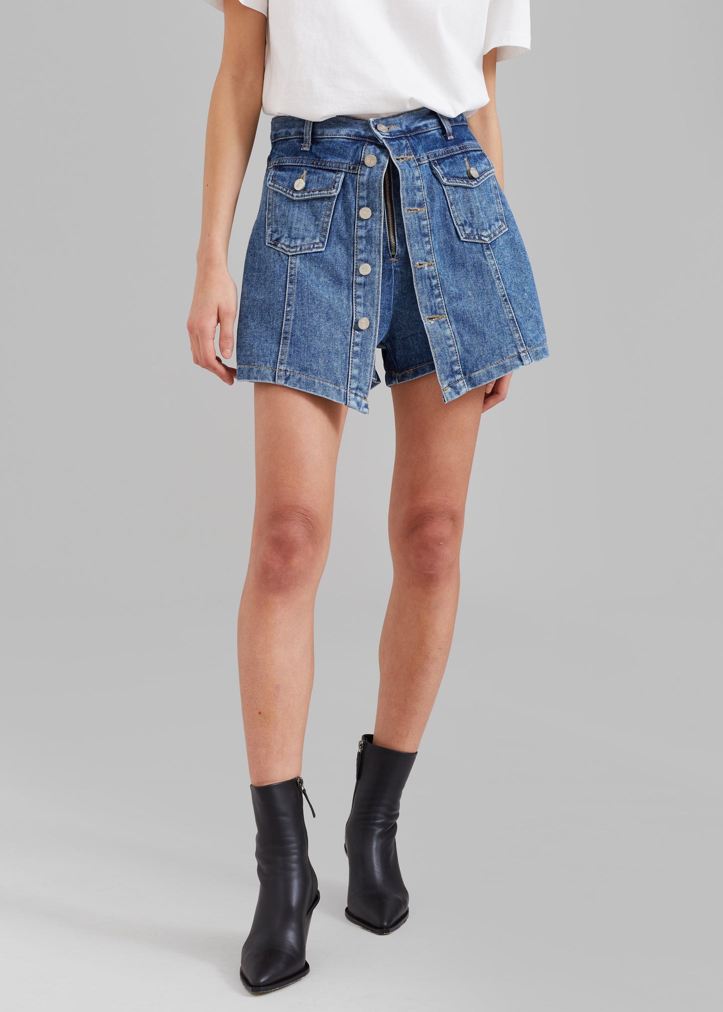 Blades Denim Skort - Medium Wash