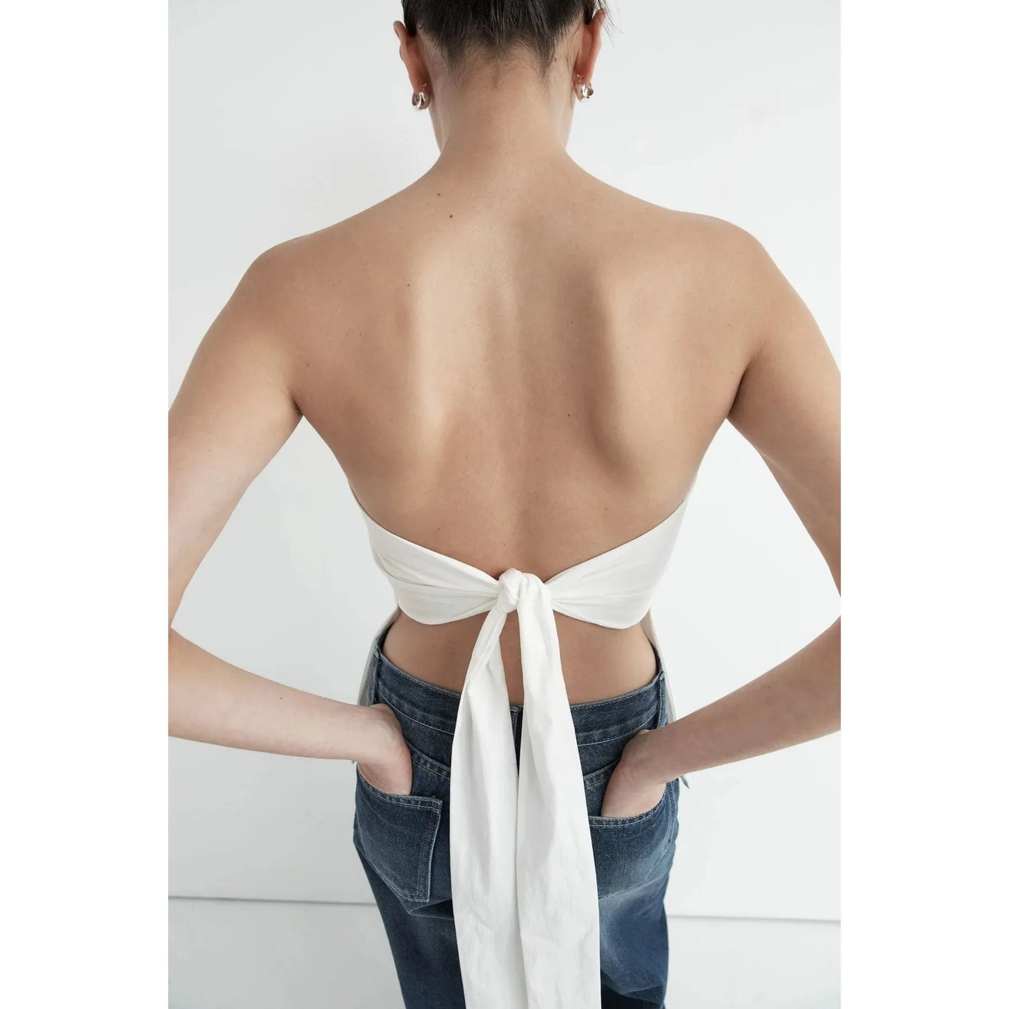 STRAPLESS TIE BACK TOP