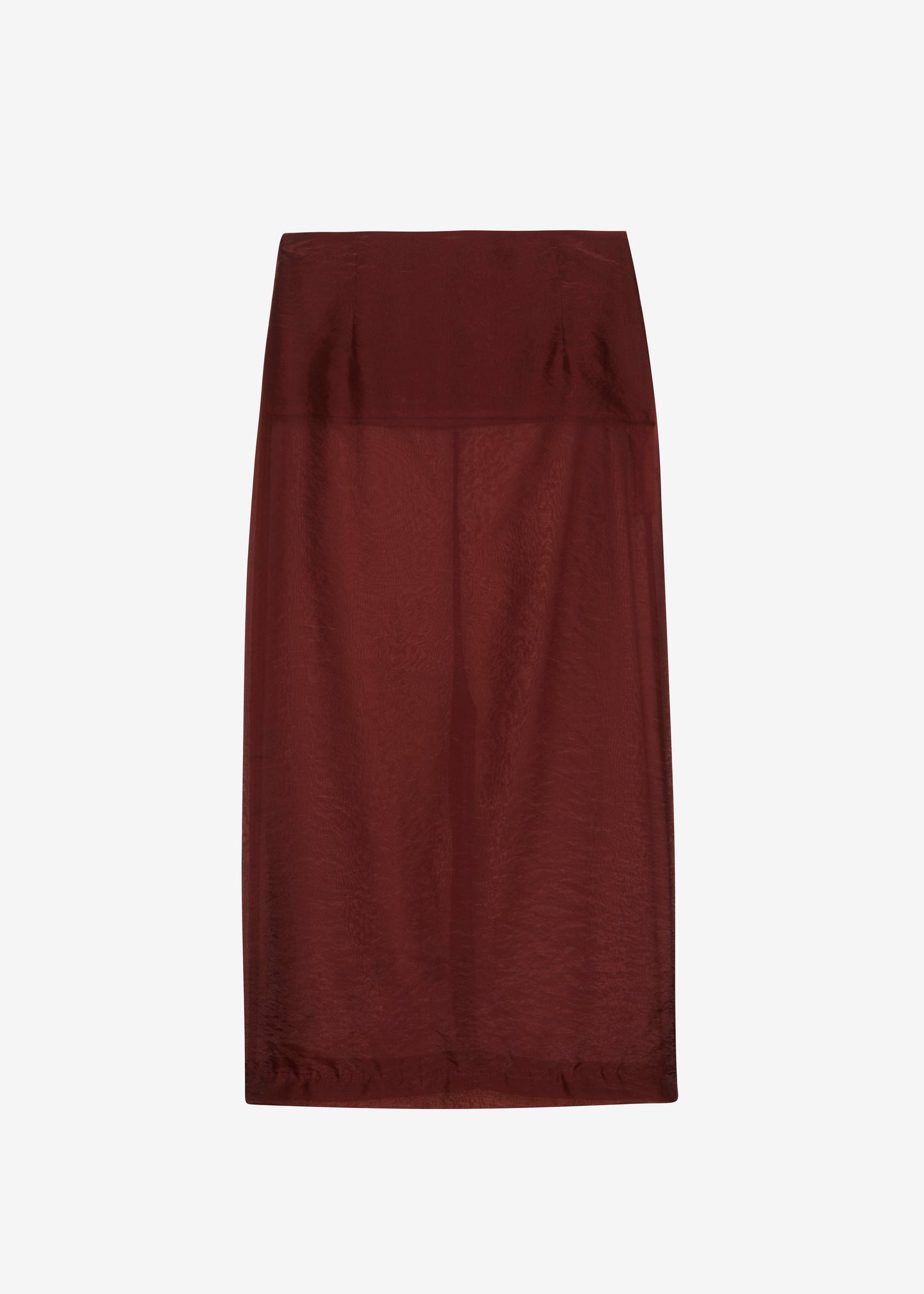 Calliope Semi Sheer Midi Skirt - Burgundy