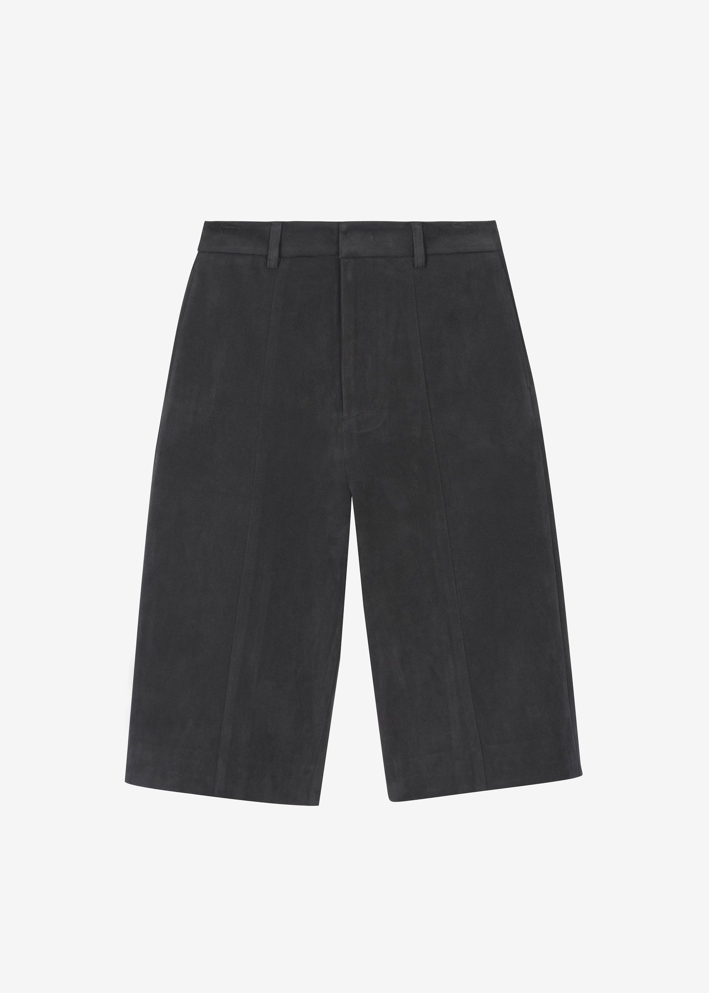 Cambria Faux Suede Bermuda Shorts - Charcoal