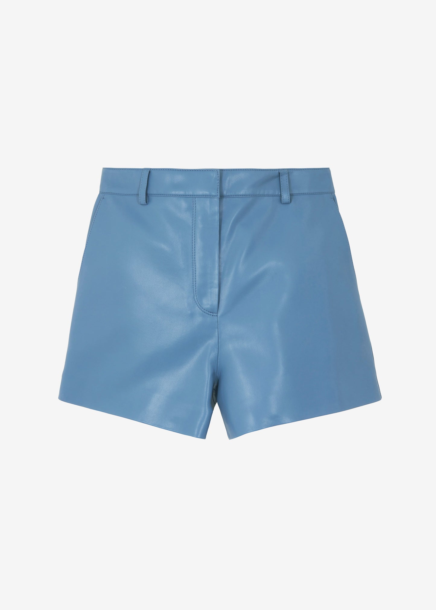 Cassie Faux Leather Mini Shorts - Blue