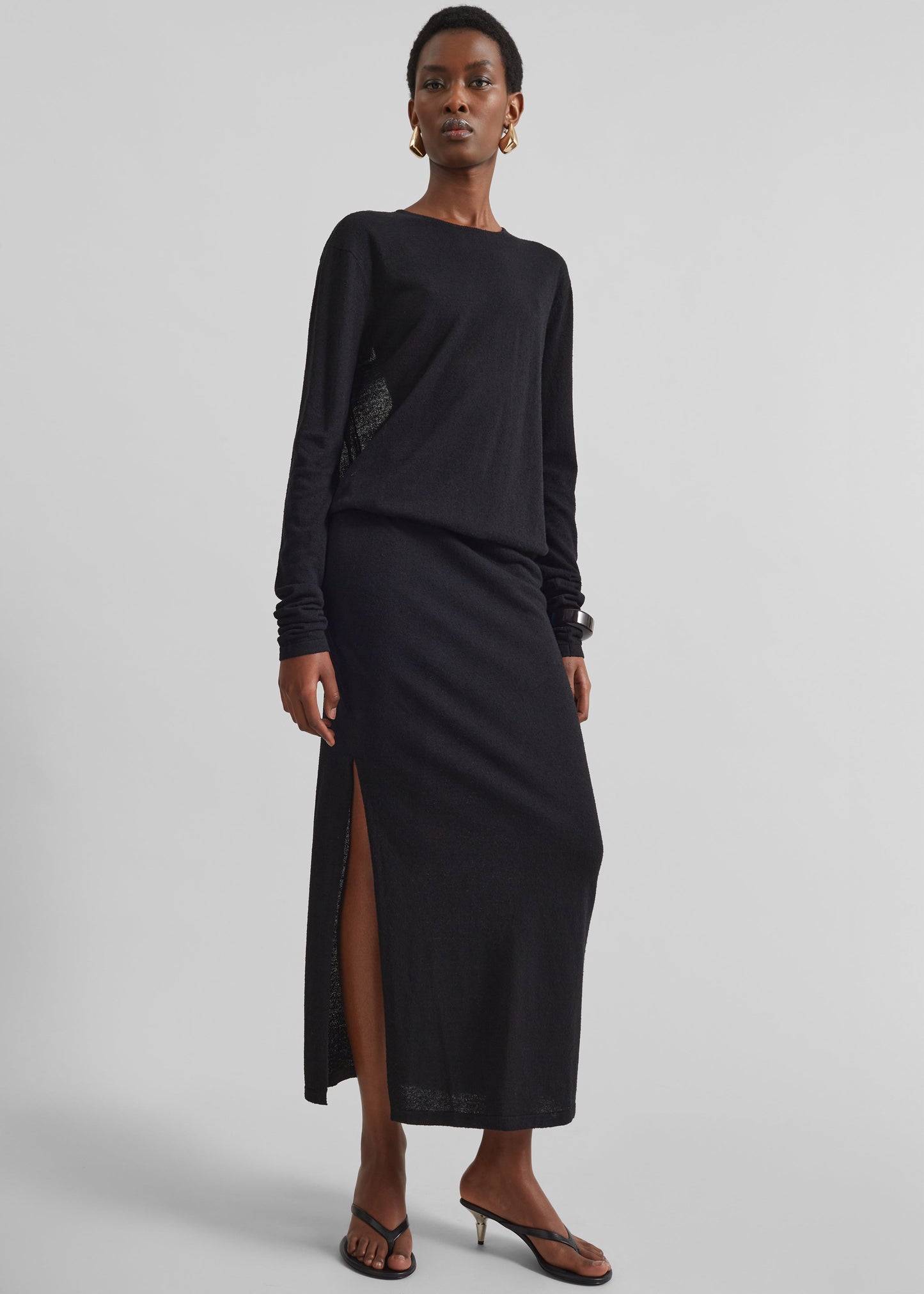 Christopher Esber Straccio Knitted Cutaway Dress - Black