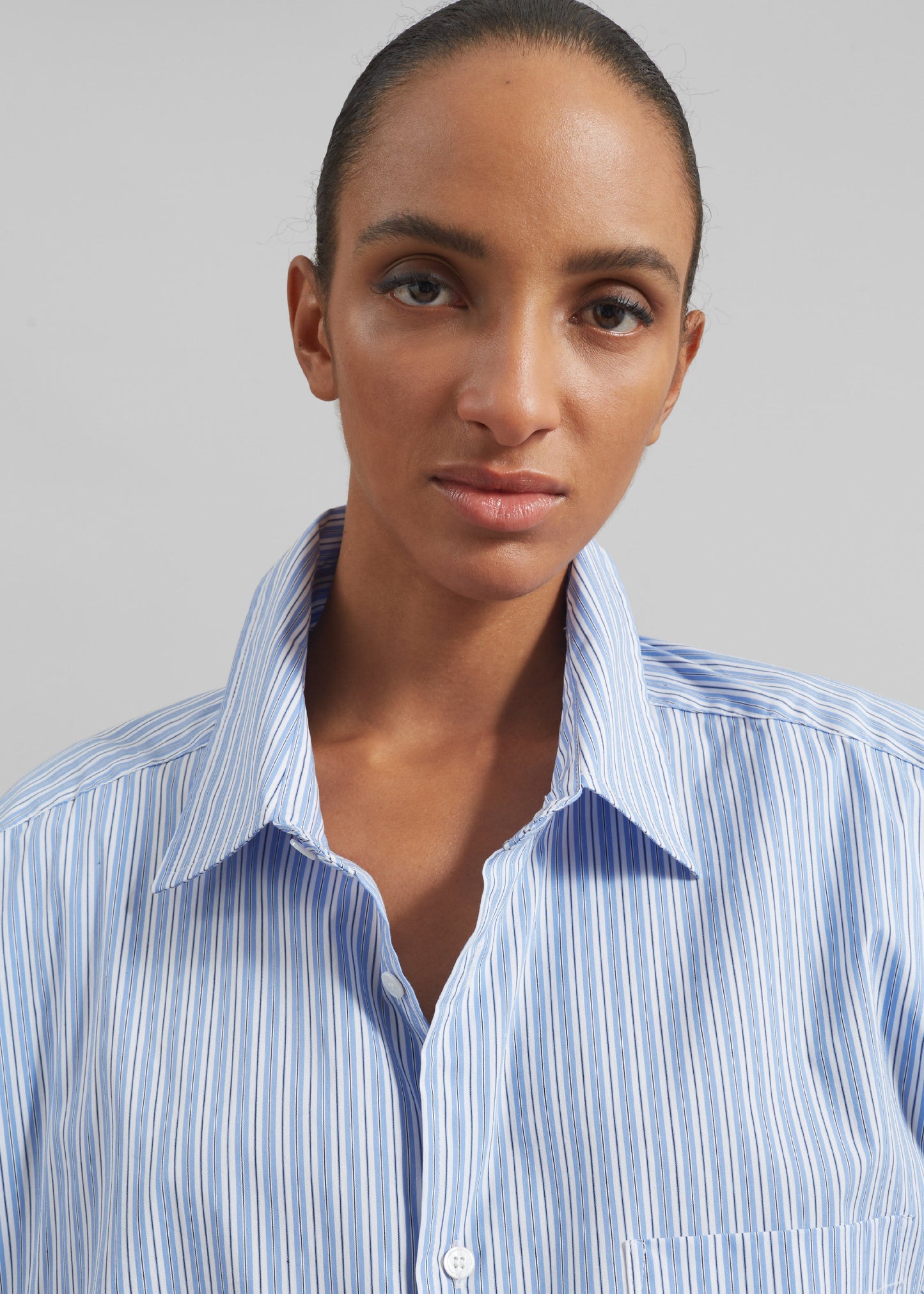 Cyrus Button Up Shirt - Blue/White Stripe