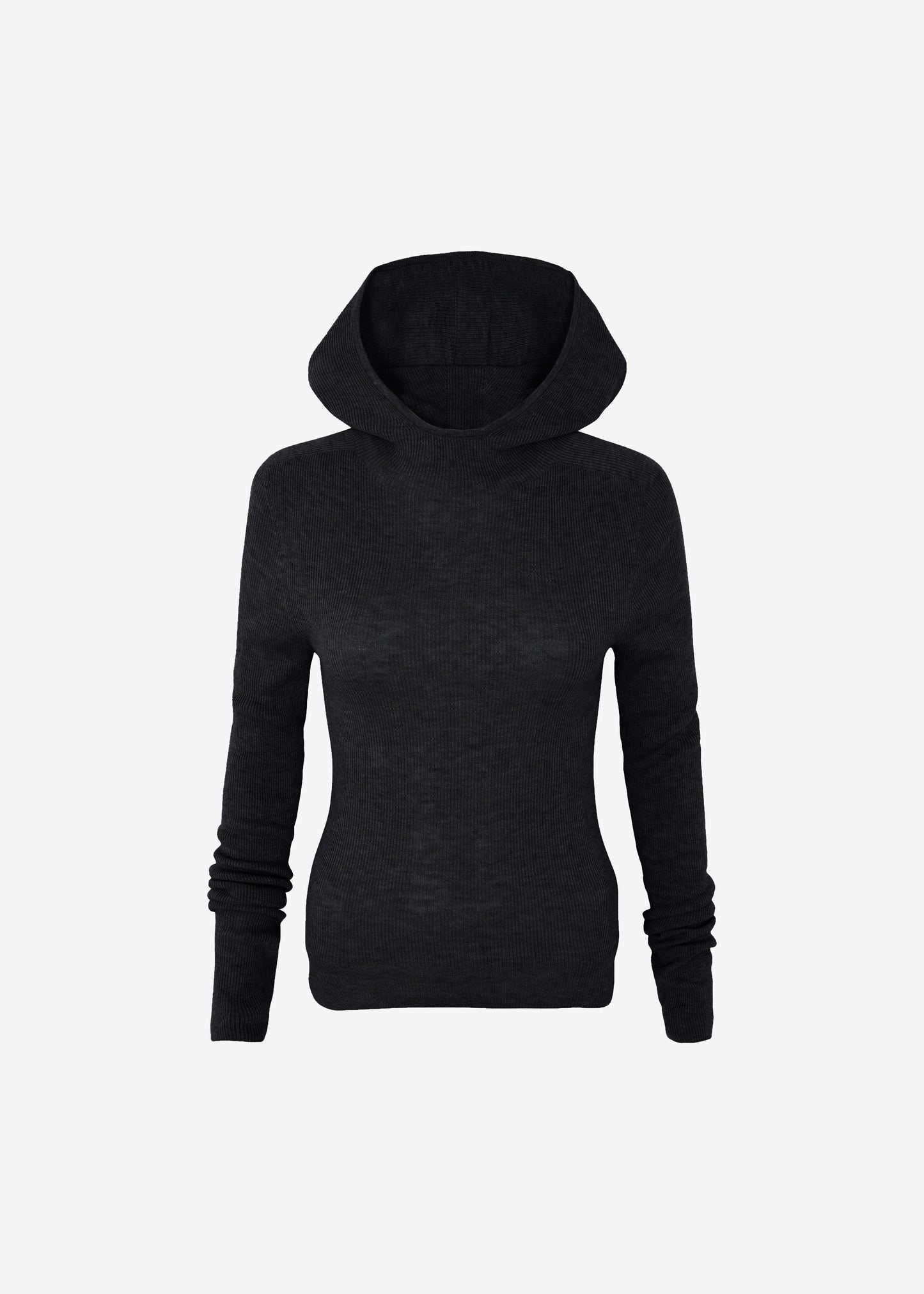 Danae Hooded Knit Top - Black