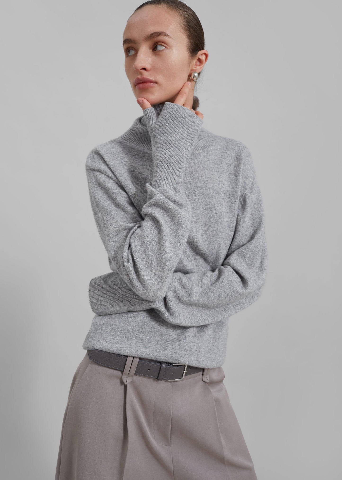 Delia Wool Turtleneck - Grey