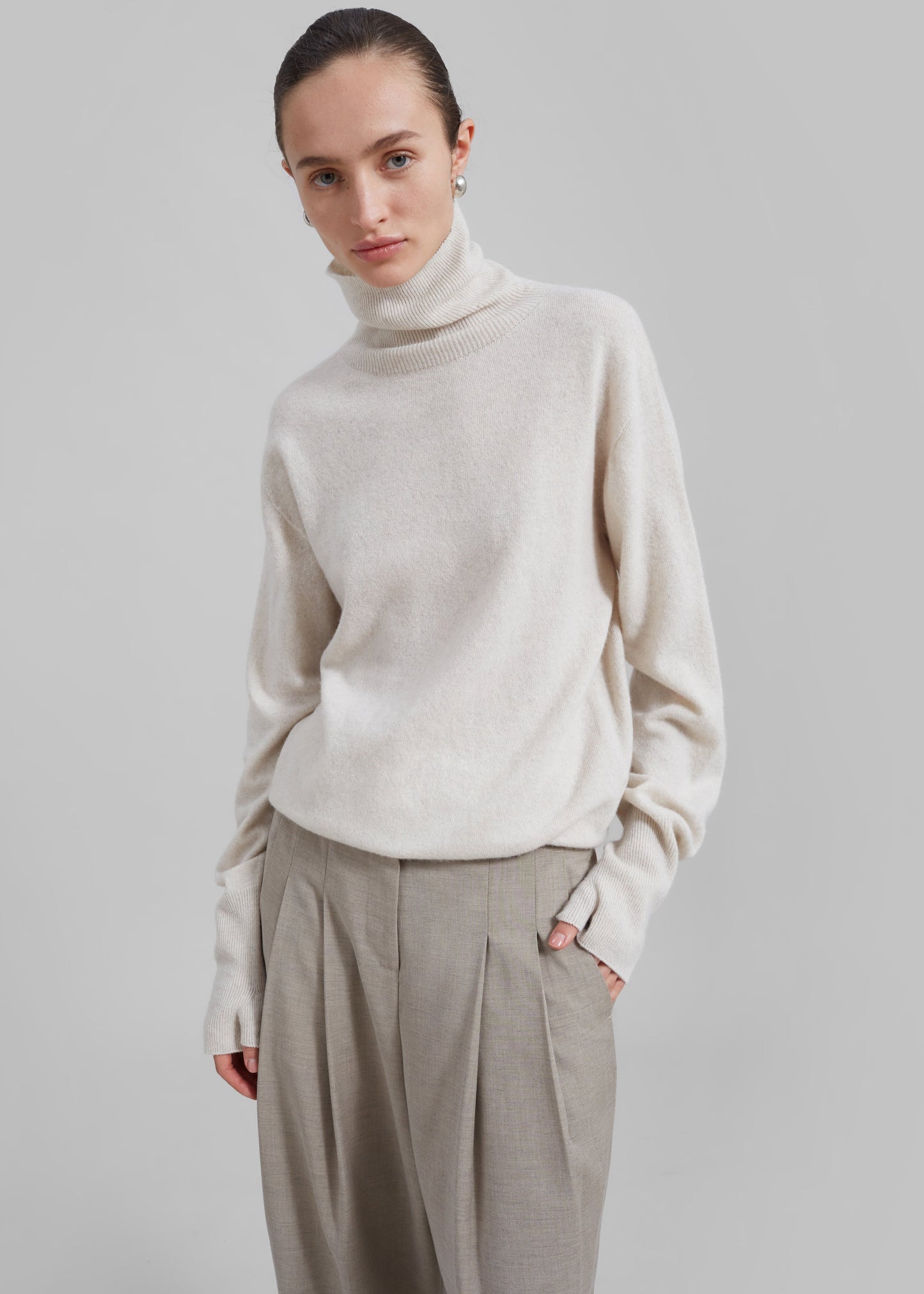 Delia Wool Turtleneck - Oat