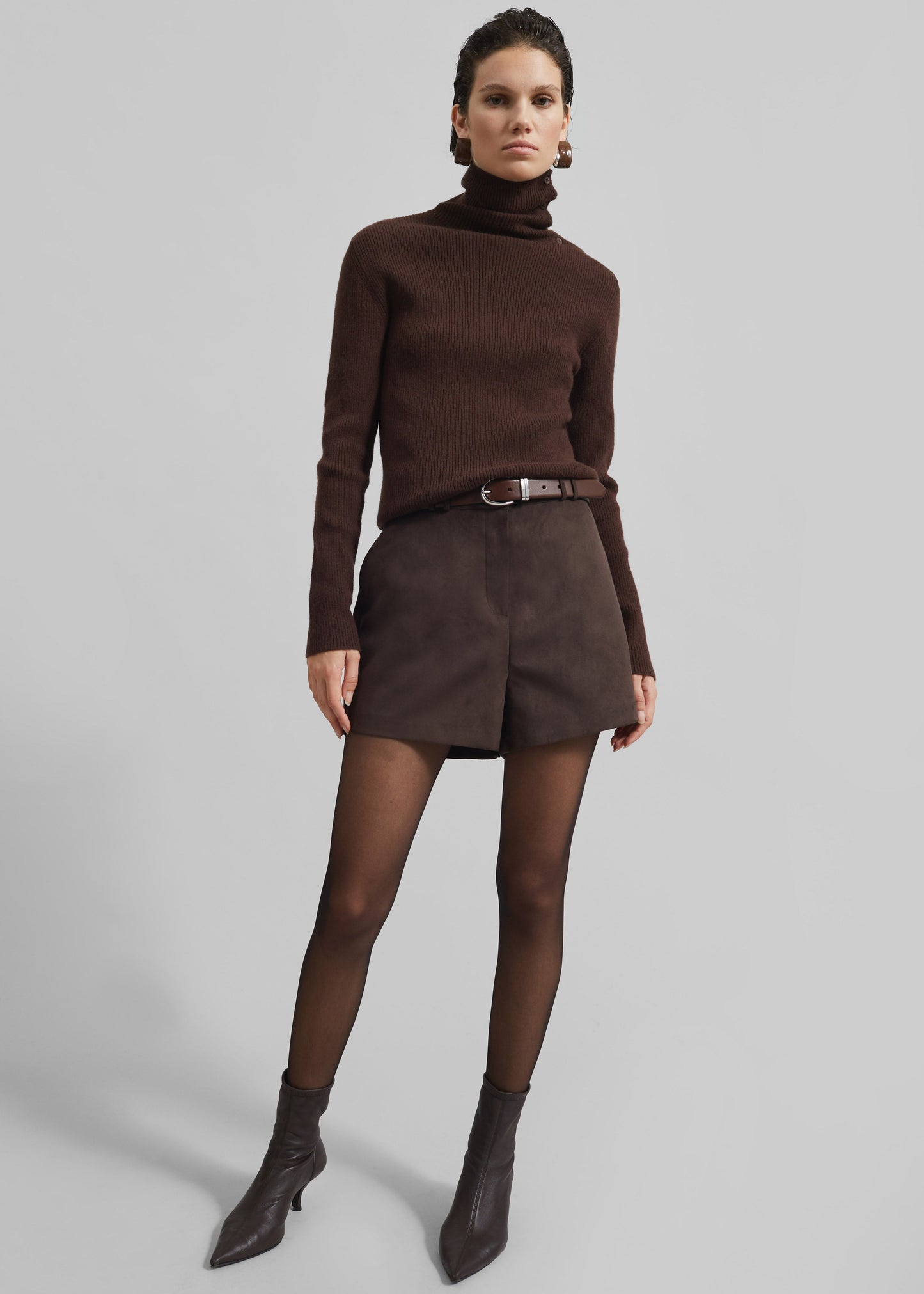 Devar Turtleneck Sweater - Brown