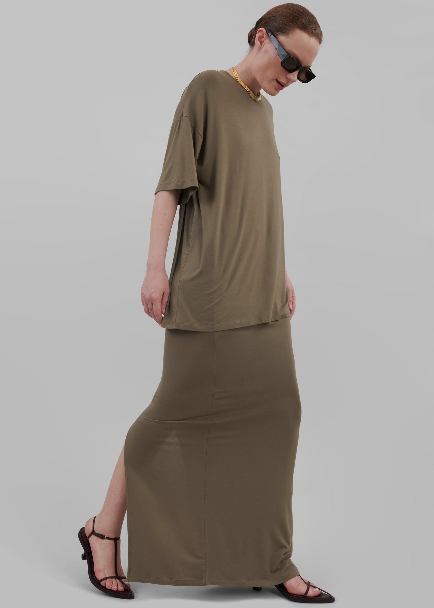 Ella Maxi Skirt - Khaki Brown