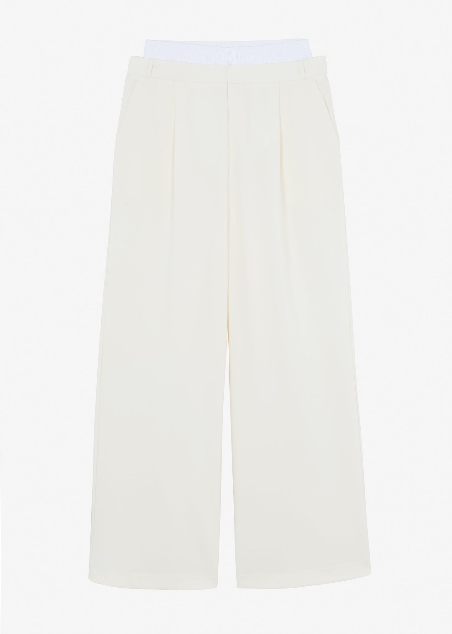 Ellie Darted Boxer Trousers - Cream