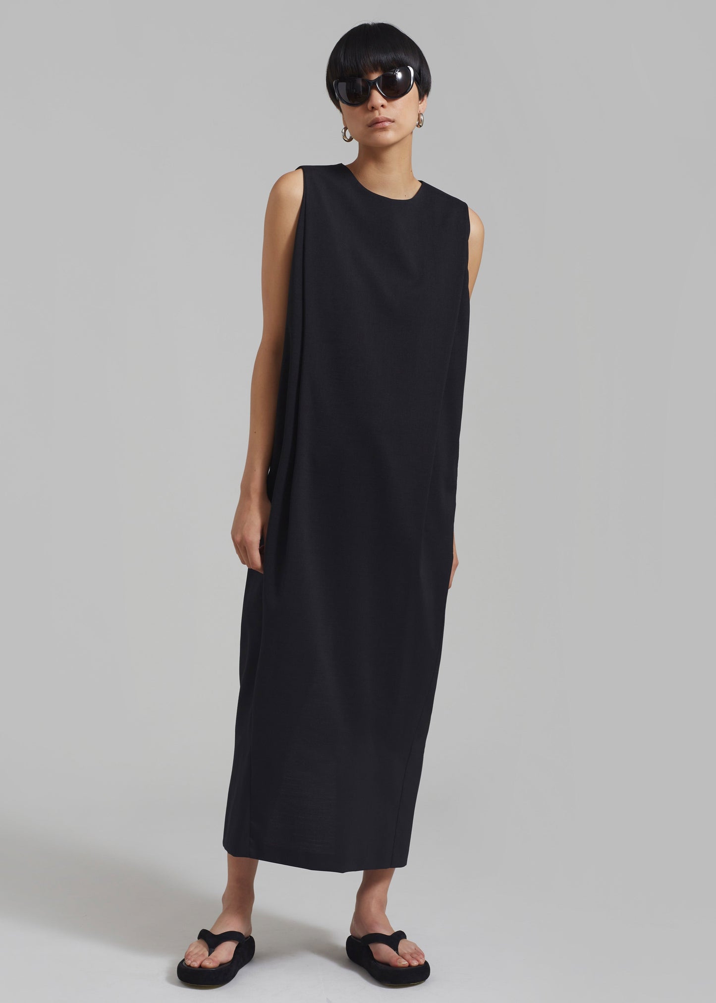 Eryn Sleeveless Pintuck Dress - Black