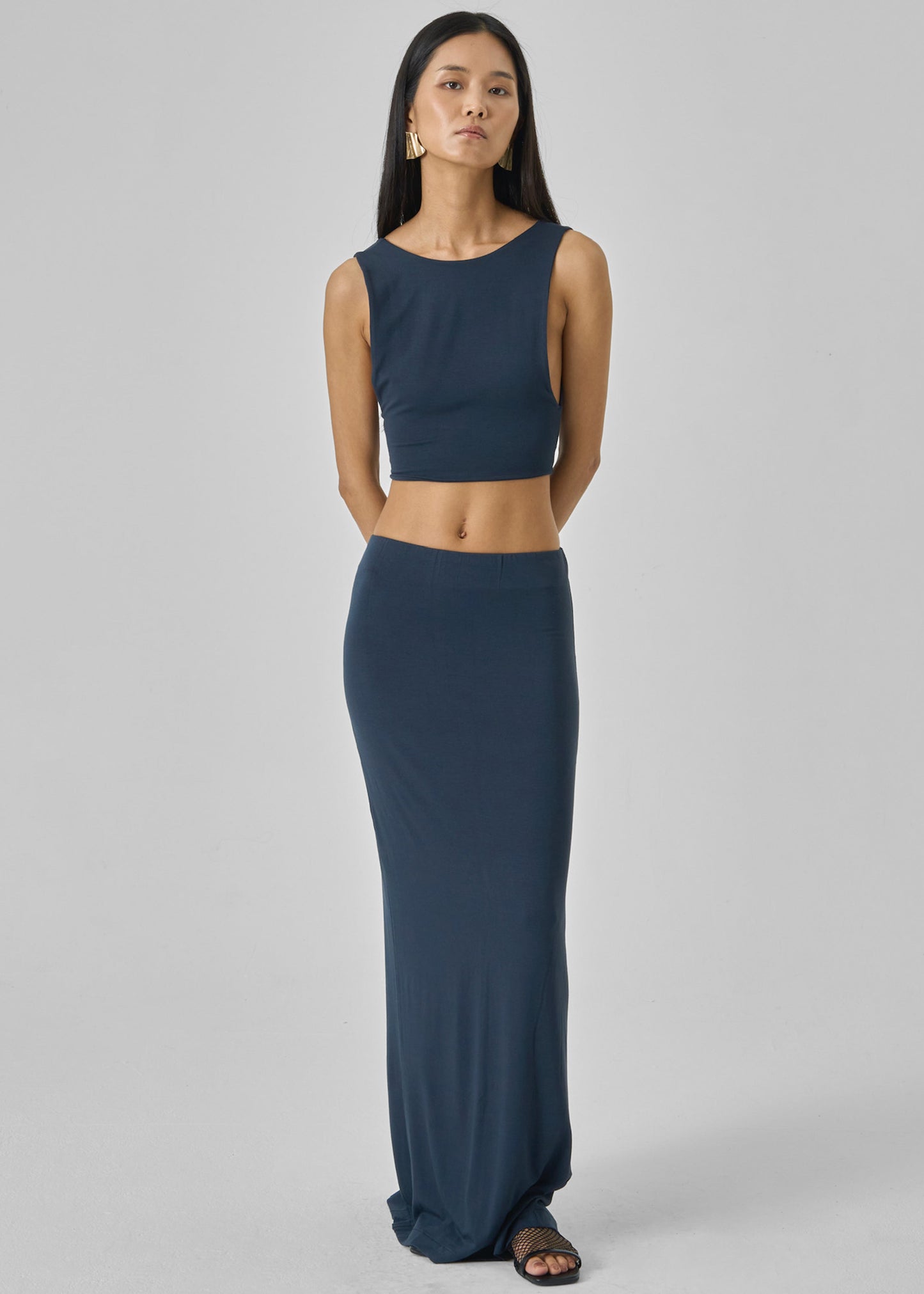 Evangeline Maxi Skirt - Navy