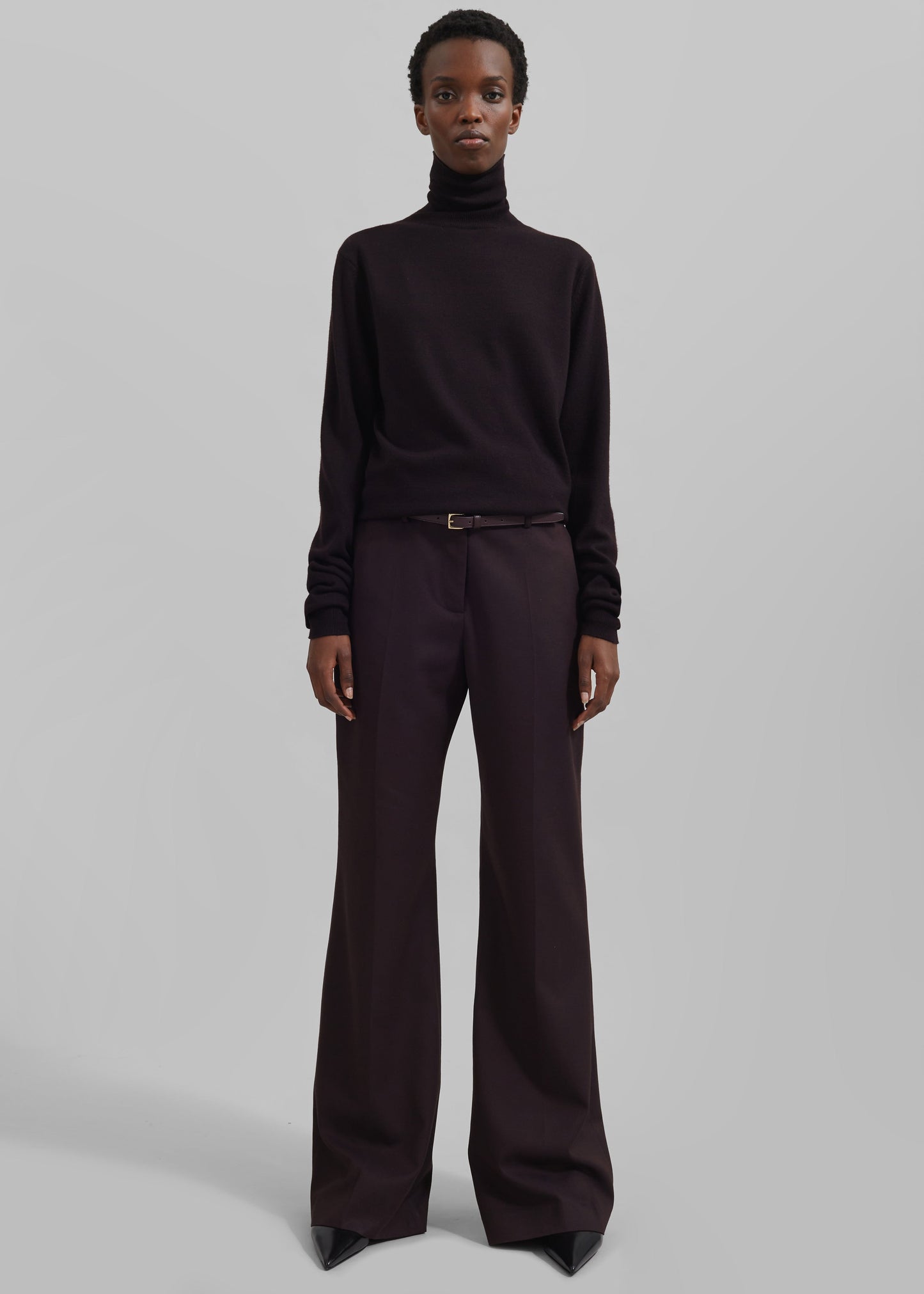 Eve Thin Turtleneck Sweater - Dark Plum