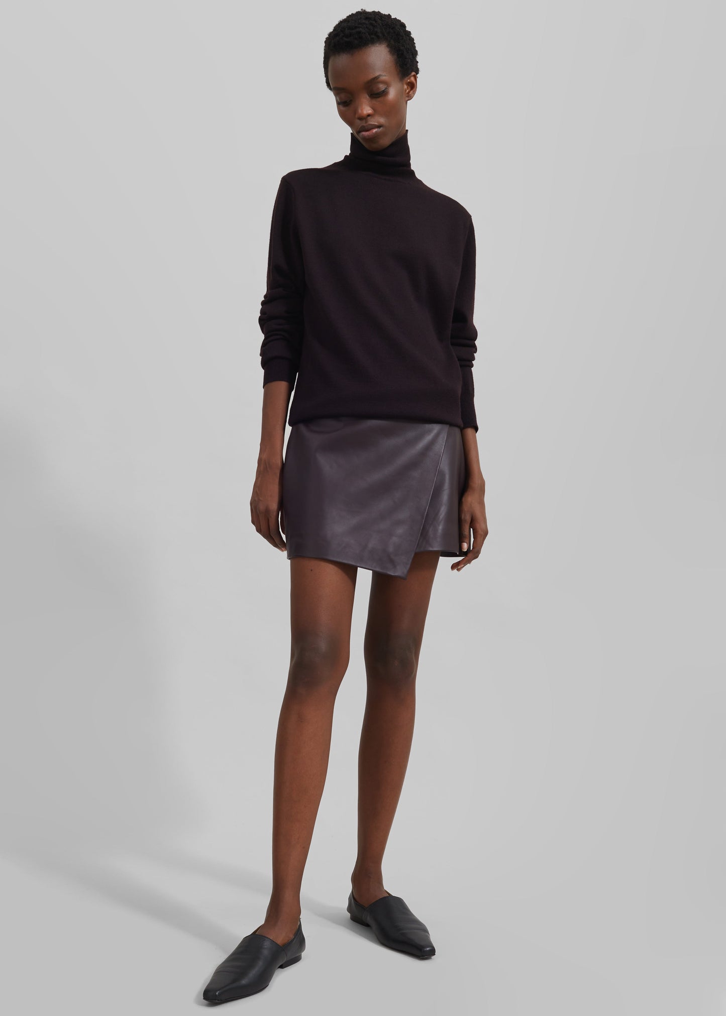 Eve Thin Turtleneck Sweater - Dark Plum