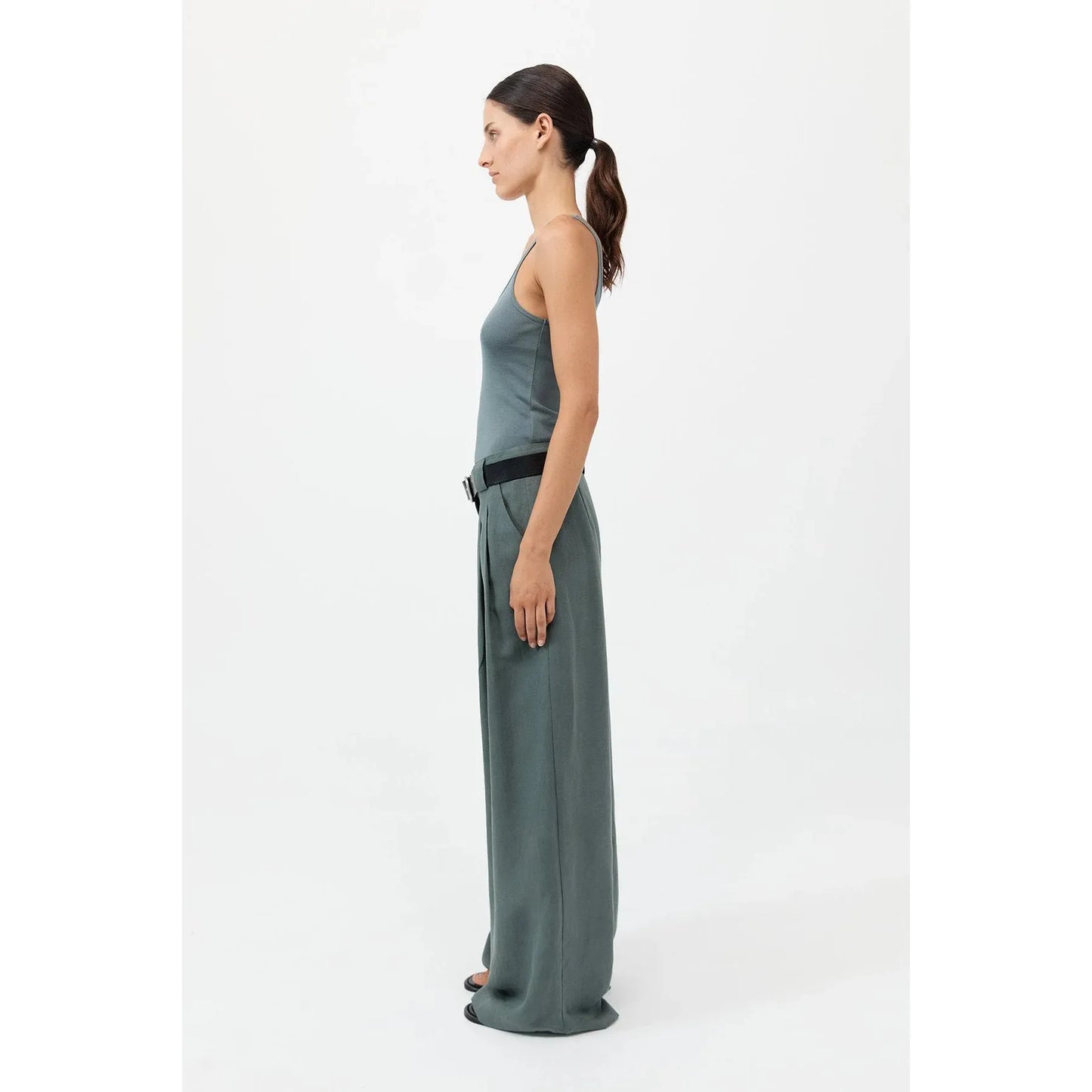 WIDE LEG PLEAT PANTS