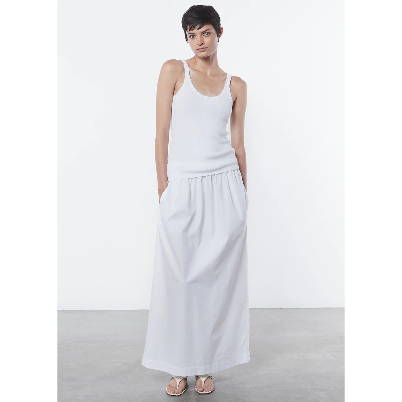 LINEN KNIT STRAPPY TANK