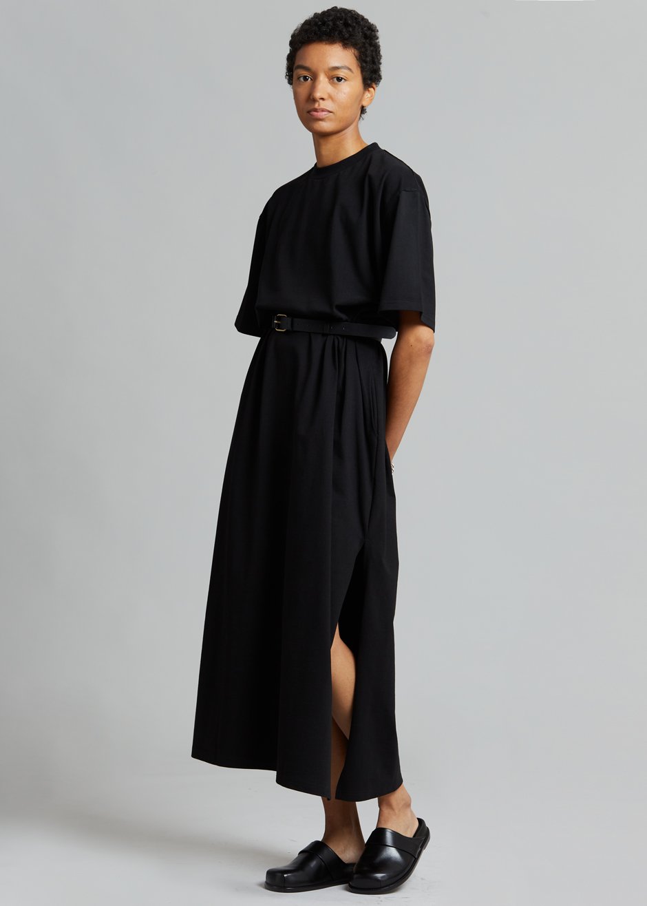 Lou Oversized Tee Dress - Black