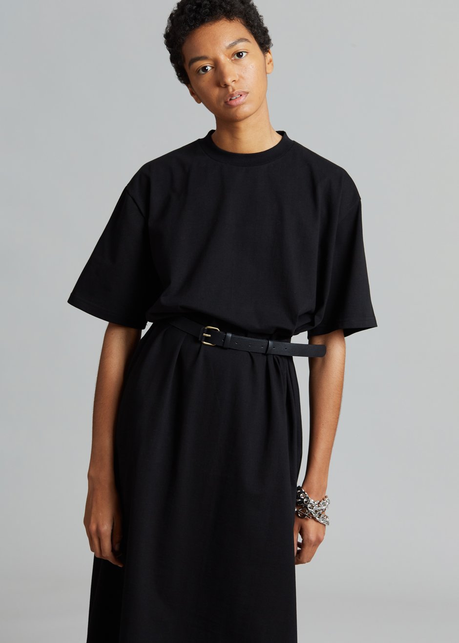 Lou Oversized Tee Dress - Black