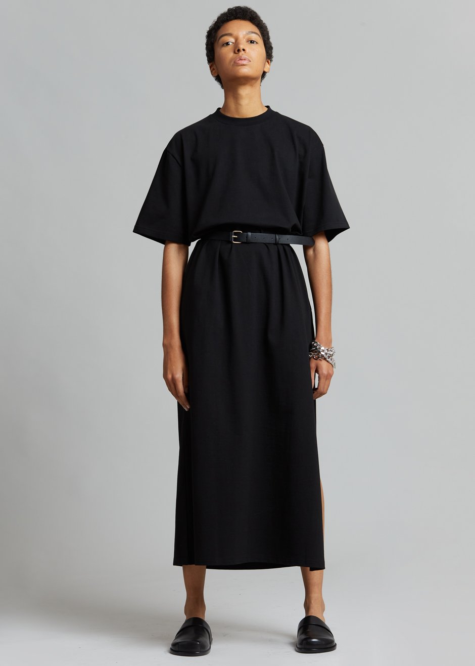 Lou Oversized Tee Dress - Black