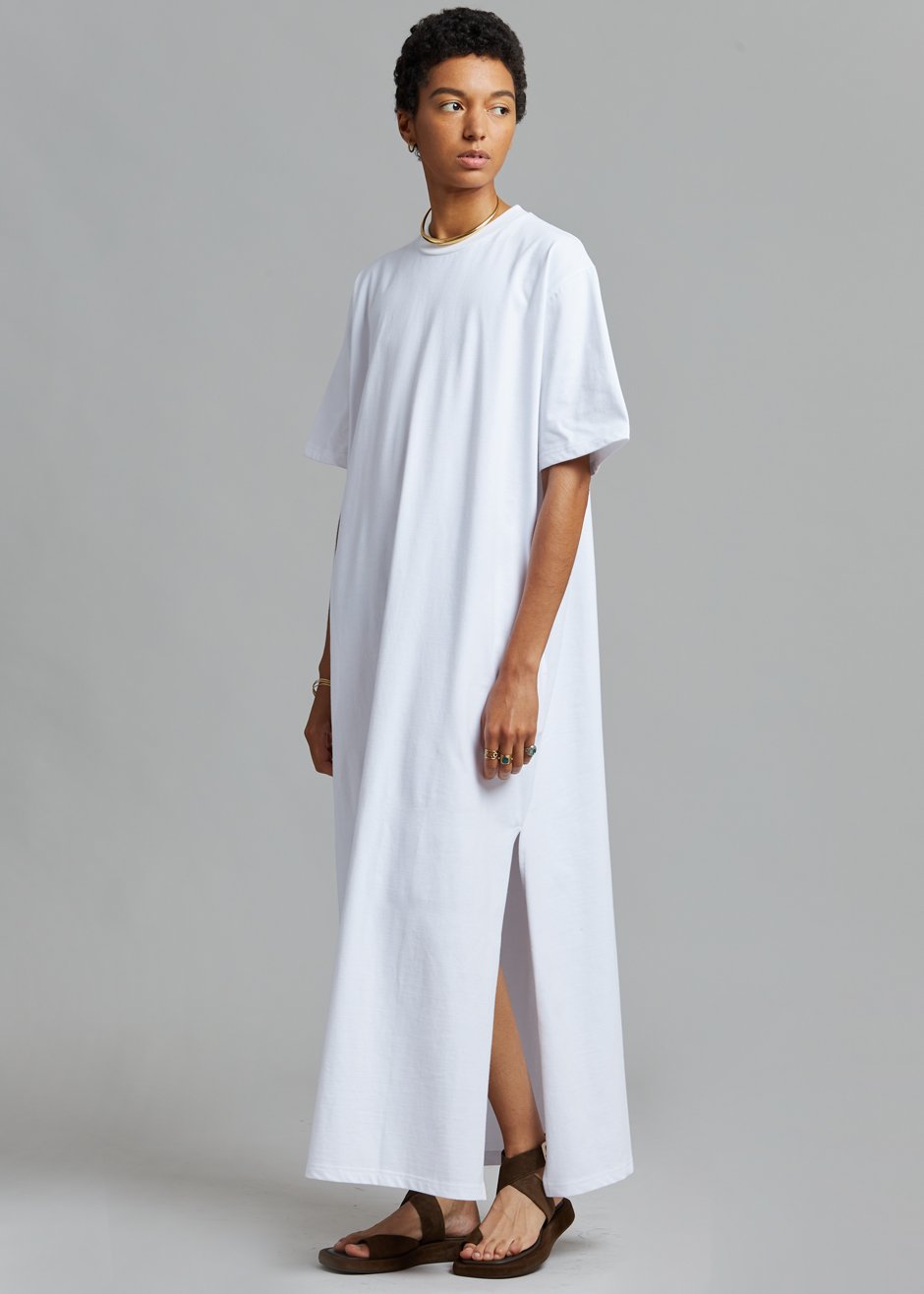 Lou Oversized Tee Dress - Optic White