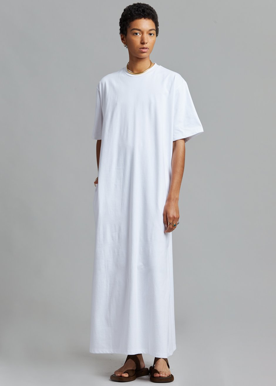 Lou Oversized Tee Dress - Optic White