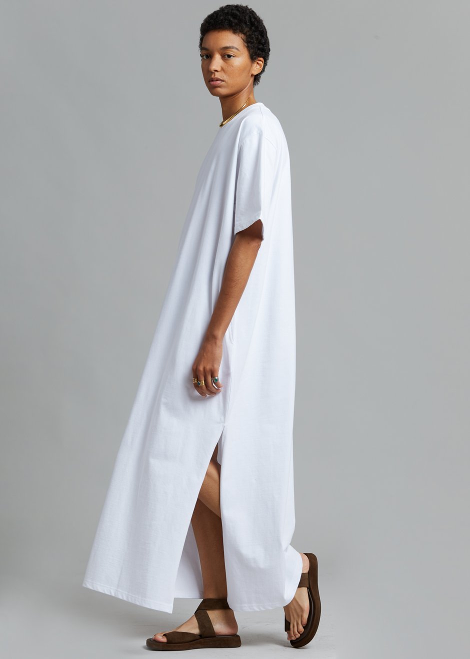 Lou Oversized Tee Dress - Optic White