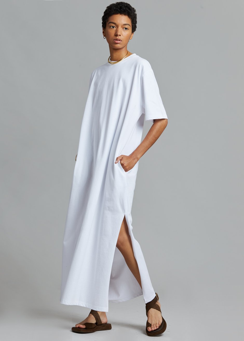 Lou Oversized Tee Dress - Optic White